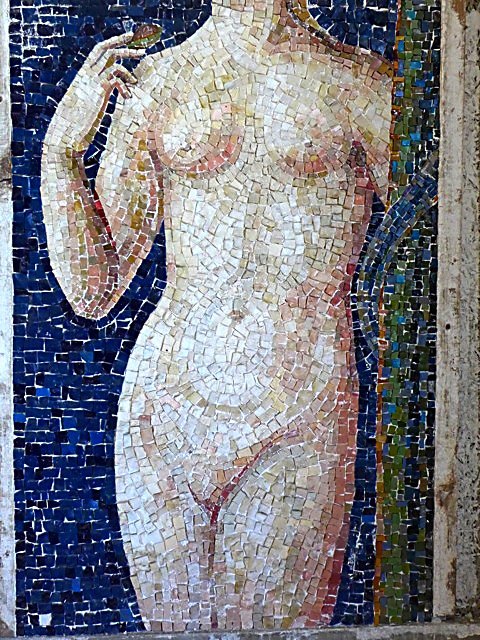 Eve mosaic nude done in the byzantine style