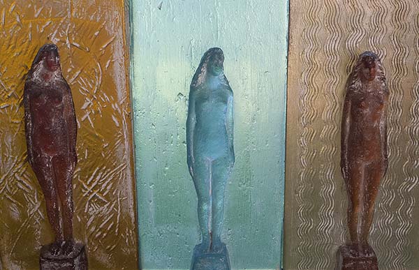 Cast glass female nudes by Jill Burkee